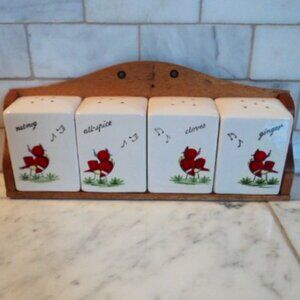 vintage spice rack singing birds